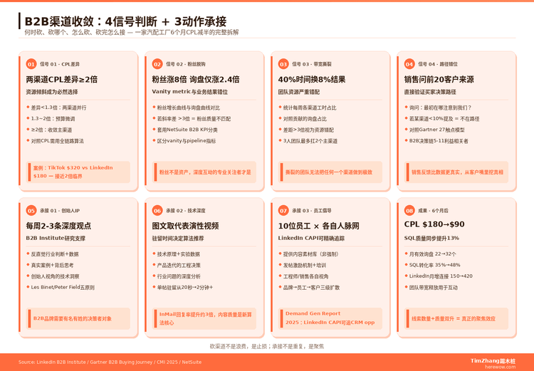 砍掉TikTok只做LinkedIn后，这家B2B工厂的询盘成本降了一半